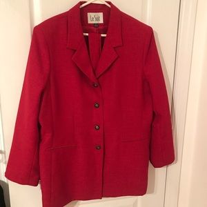 LeSuit Red BlazerJacket w Belt Sz 18